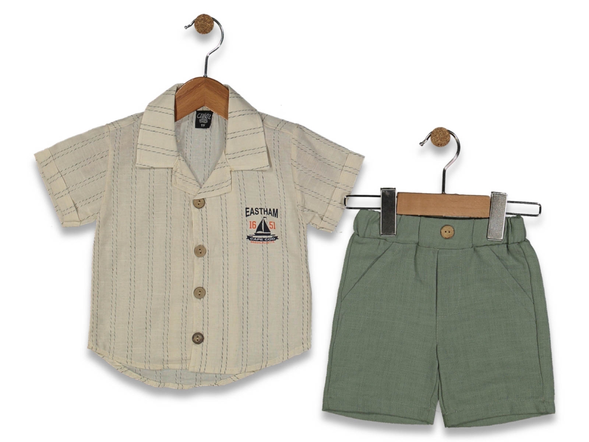 ERKEK 1/4 YAŞ GEMİLİ ÇİZGİLİ GÖMLEK 2 Lİ TAKIM