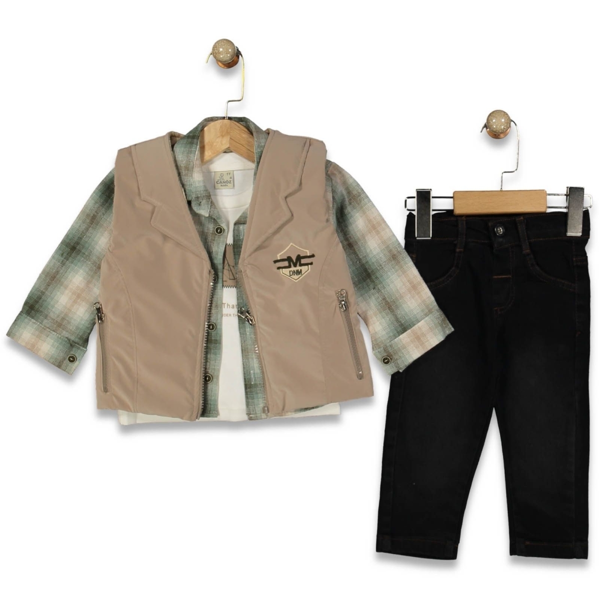 ERKEK 1/4 YAŞ M NAKIŞLI YELEK 4 LÜ TAKIM