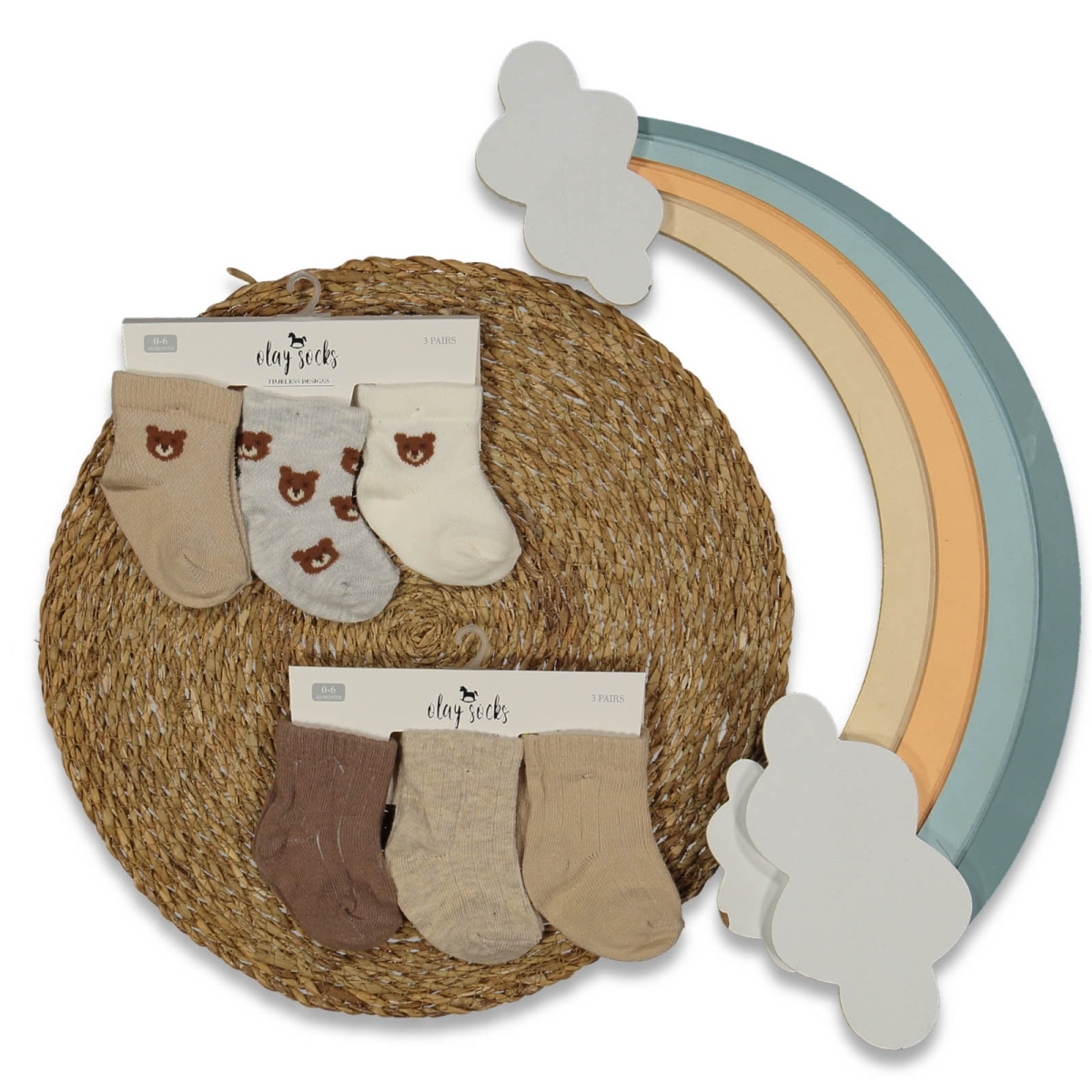 ERKEK 1/6 AY AYICIK DESENLİ YENİDOĞAN ÇORABI