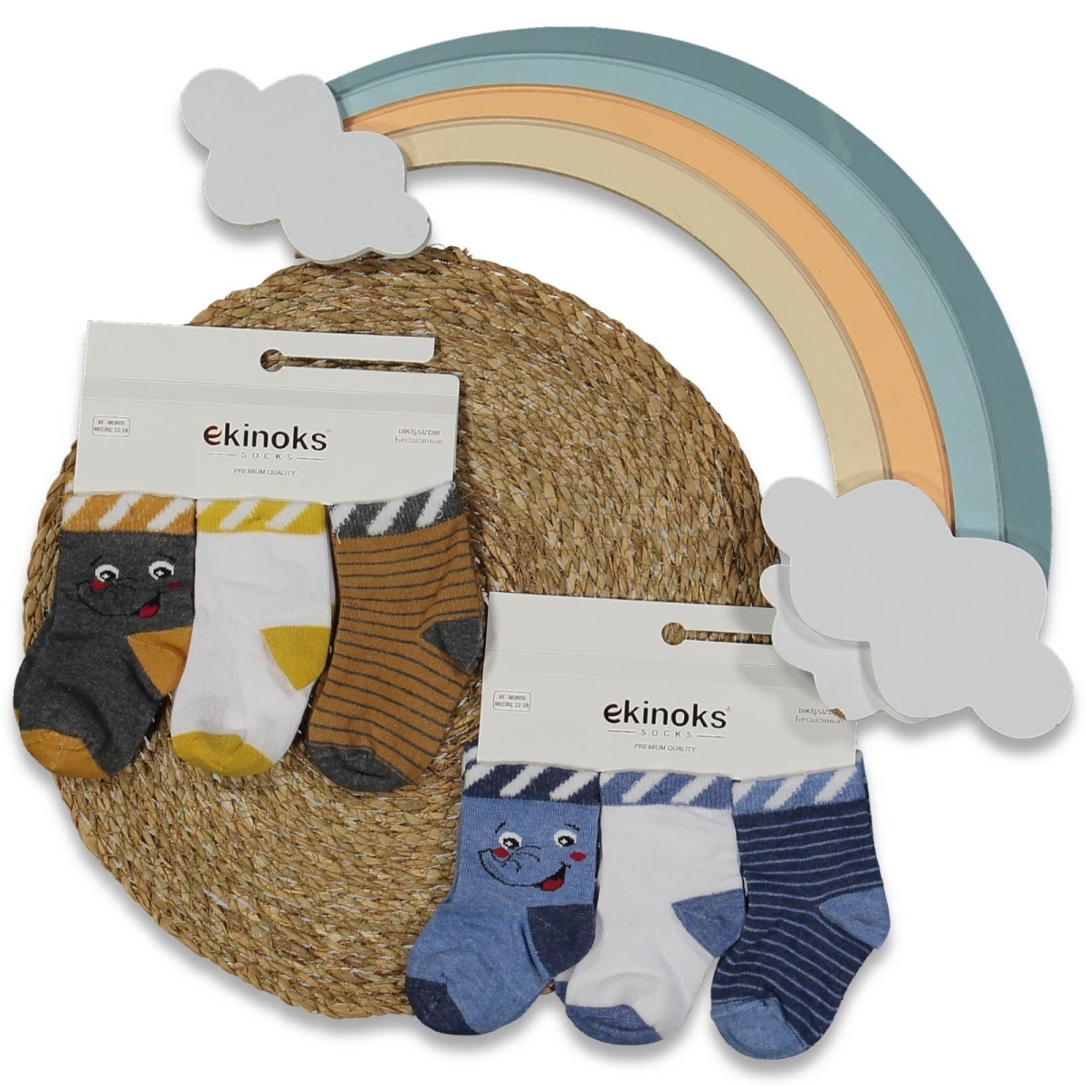 ERKEK 18/18 AY 12&#039;Lİ PHİL ERKEK BEBE MEVSİMLİK SOK