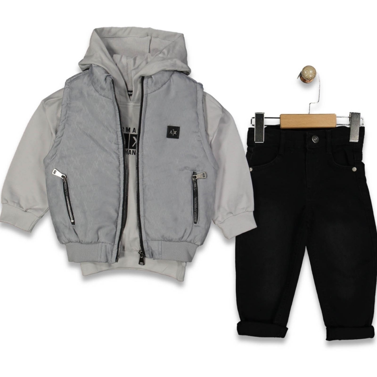 ERKEK 2/5 YAŞ ARMANI AX 3 LU YELEKLİ TAKIM