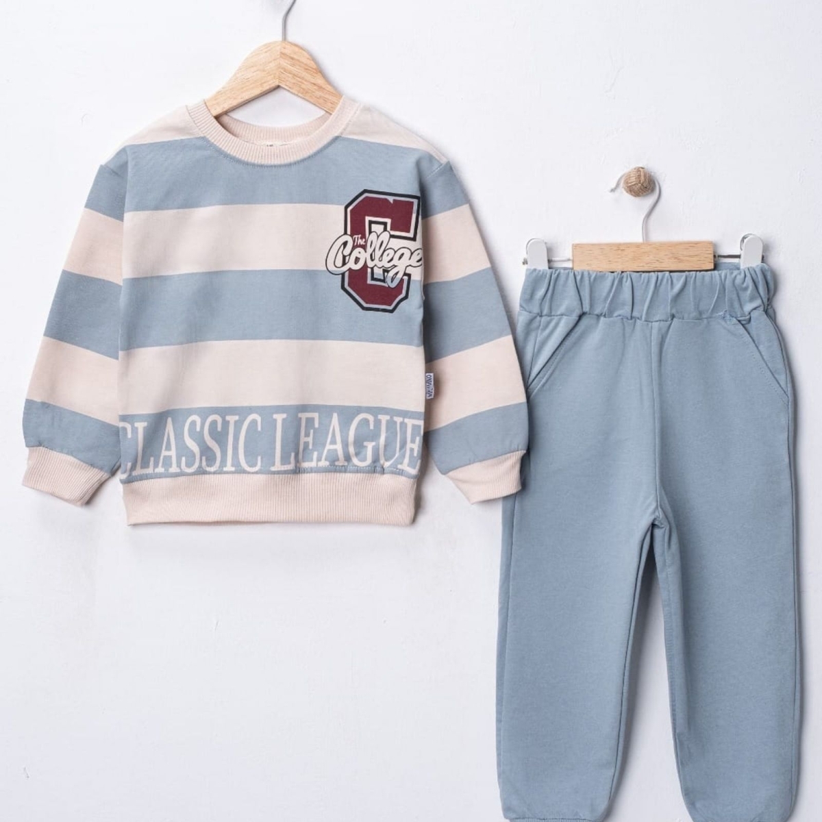 ERKEK 2/5 YAŞ COLLEG KALIN ÇİZGİ BASKILI TAKIM