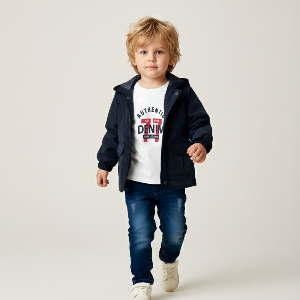 ERKEK 2/5 YAŞ DENIM YAĞMURLUK 3'LÜ TAKIM