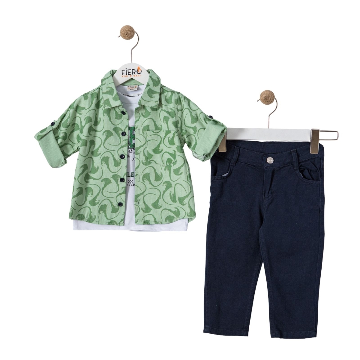 ERKEK 2/5 YAŞ GÖMLEKLİ 3 LÜ TAKIM