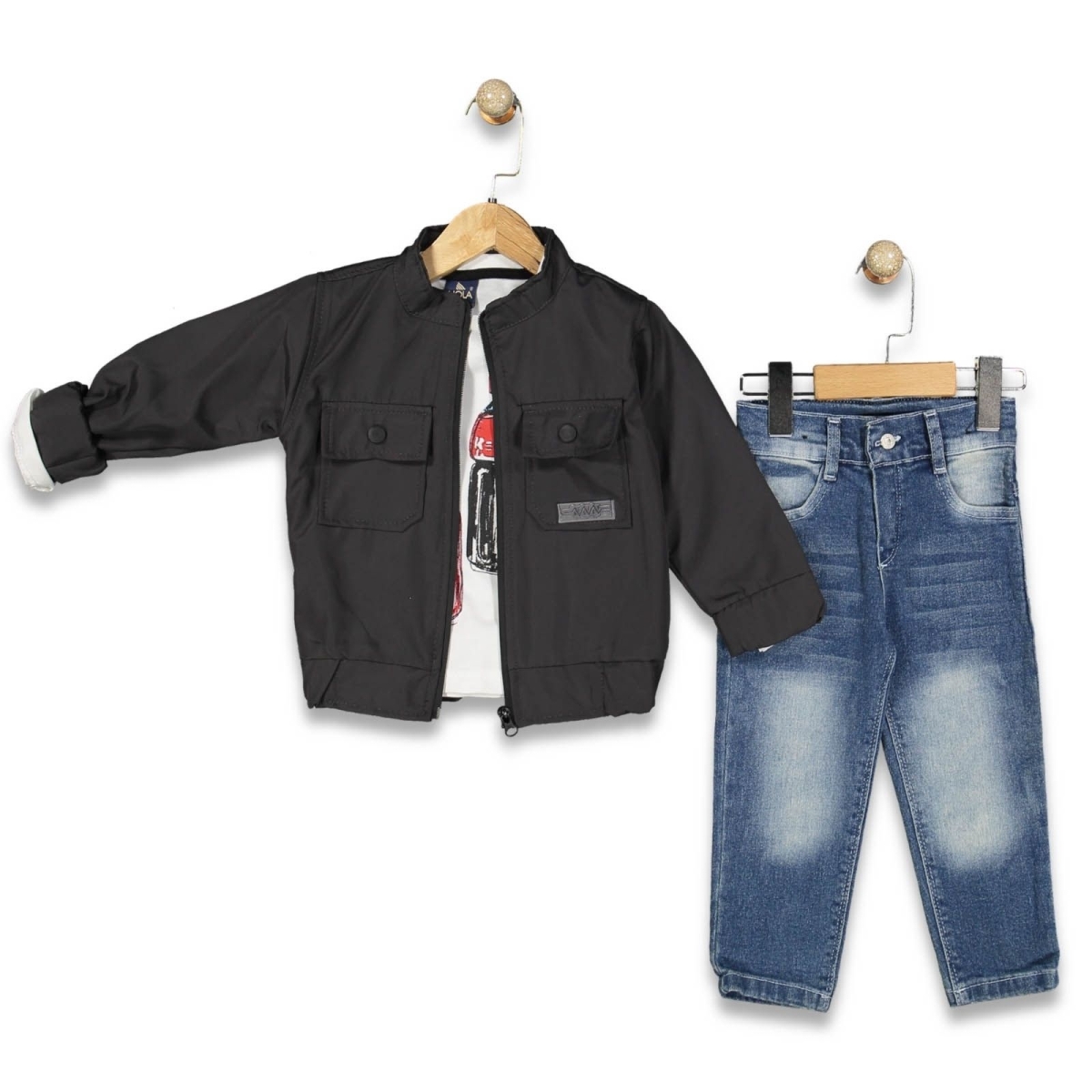 ERKEK 2/5 YAŞ İÇEÇEKLER BASKILI ÜÇLÜ TAKIM