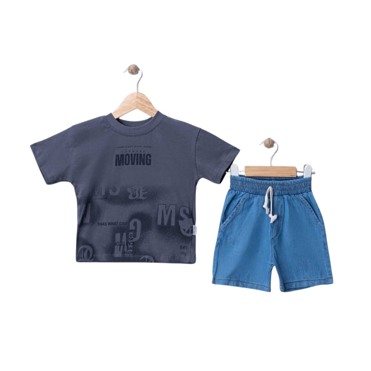 ERKEK 2/5 YAŞ KOT ŞORTLU BASKILI TAKIM