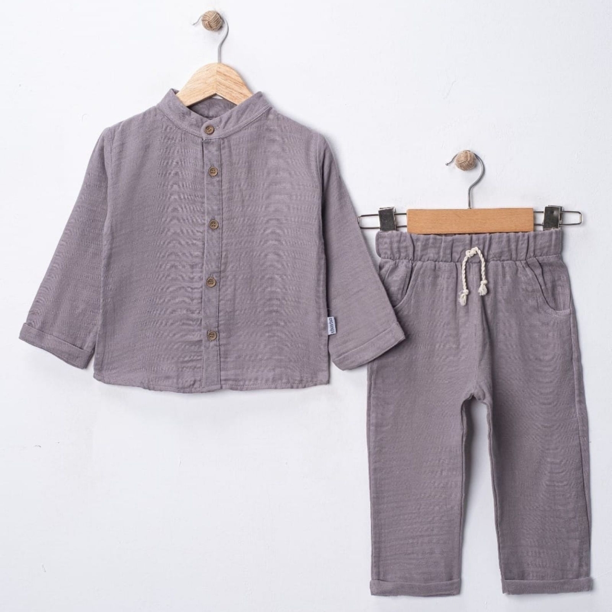 ERKEK 2/5 YAŞ MÜSLİN GÖMLEKLİ RENKLİ ERKEK TAKIM