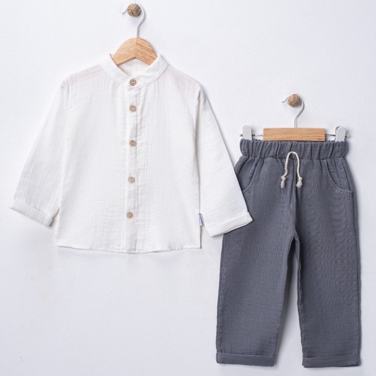 ERKEK 2/5 YAŞ MÜSLİN GÖMLEKLİ TAKIM