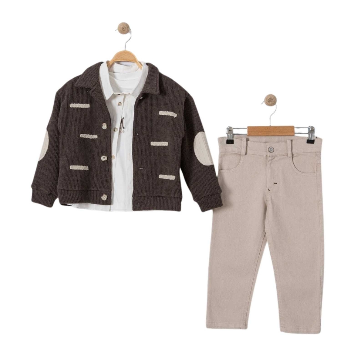 ERKEK 2/5 YAŞ SPORTS TRİKO CEKETLİ 3'LÜ TAKIM