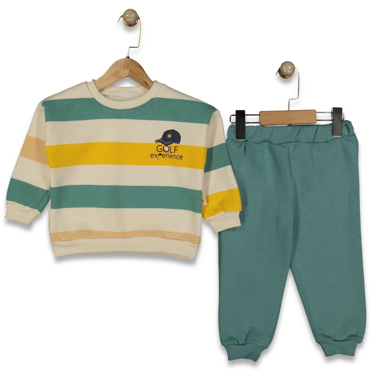 ERKEK 2/5 YAŞ ÜÇ İP OVERSİZE ÇİZGİLİ GOLF TAKIM