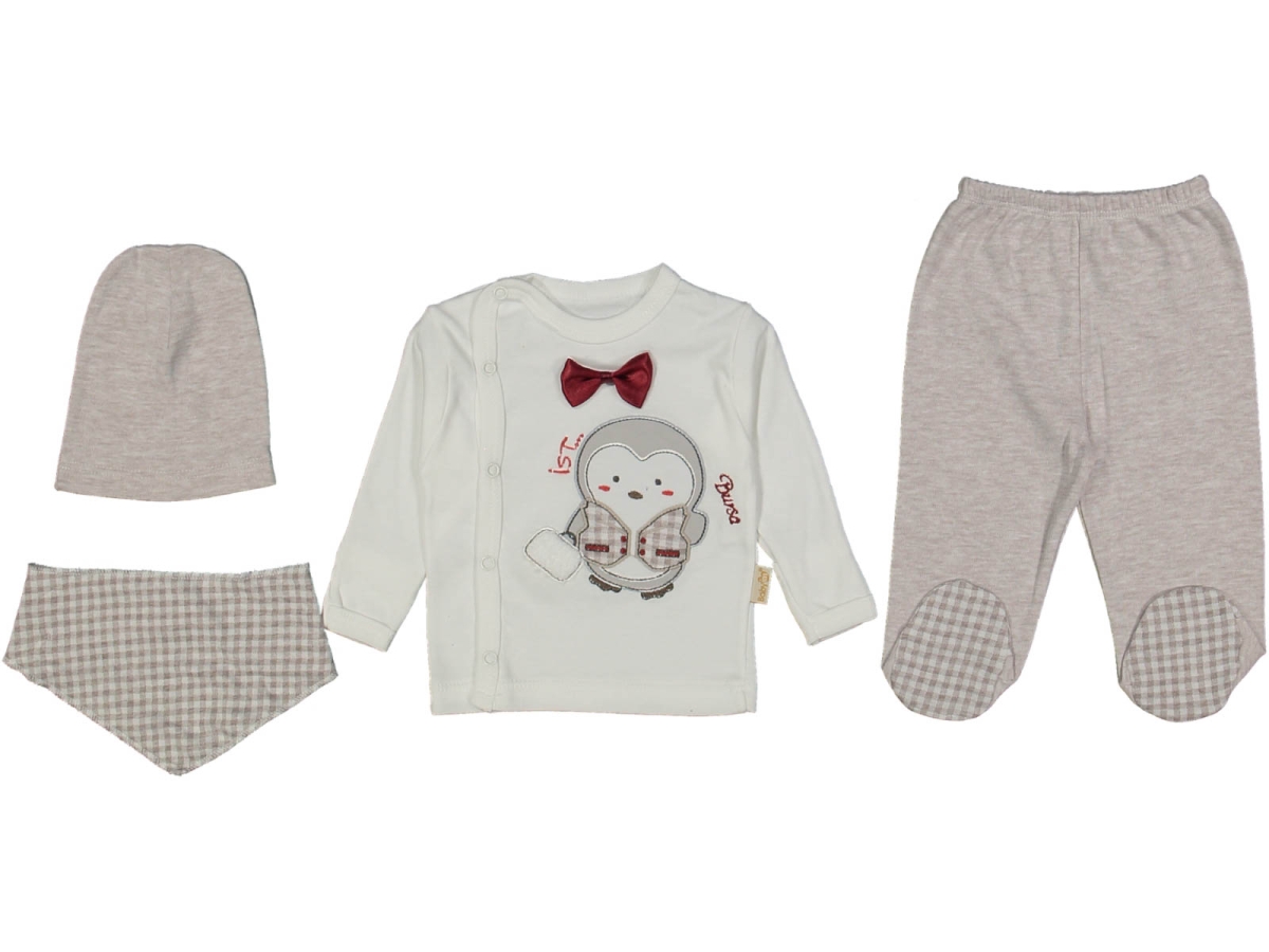 ERKEK 3/3 AY PENGUENLİ 4LÜ ZIBIN TAKIM 