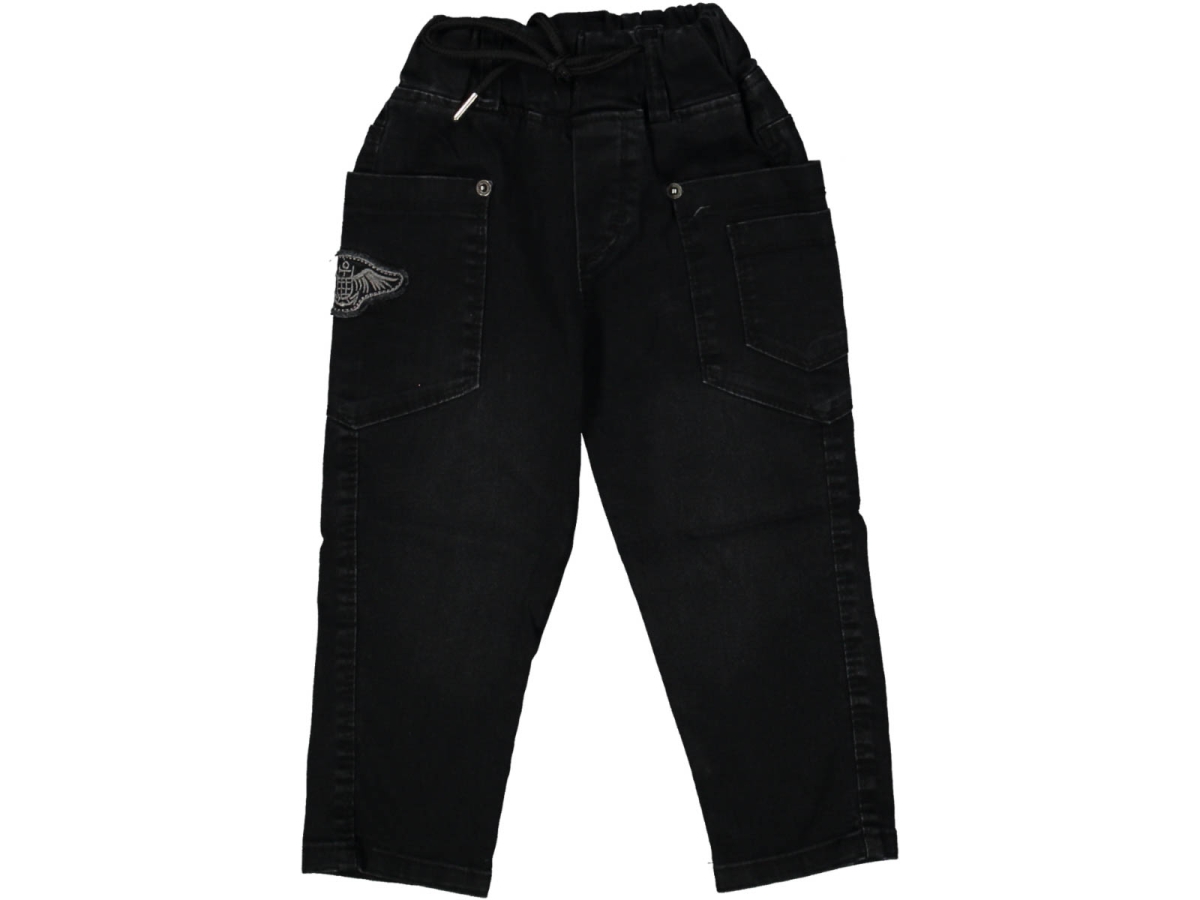 ERKEK 3/7 YAŞ CEP KANAT NAKIŞLI KOT PANTOLON