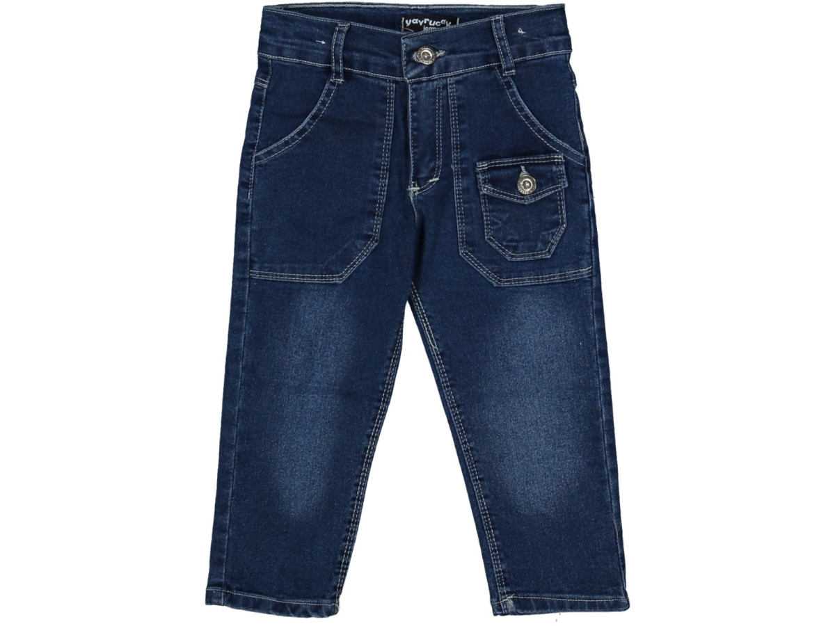 ERKEK 3/7 YAŞ KÜÇÜK KARGO CEPLİ KOT PANTOLON