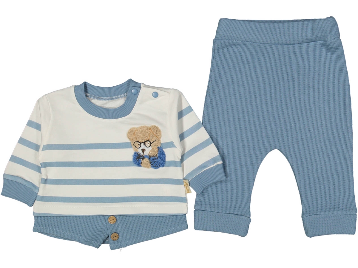 ERKEK 3/9 AY AYICI SÜZİNELİ ÇİZGİLİ 2Lİ SWEAT TAKIM