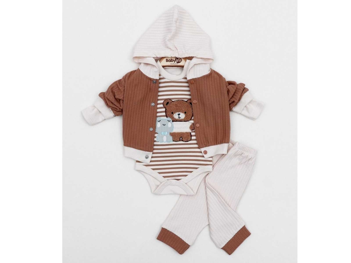 ERKEK 3/9 AY AYICIKLI 3LÜ KAPŞONLU TAKIM 