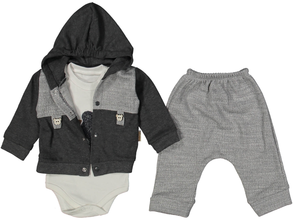 ERKEK 3/9 AY AYICIKLI 3LÜ KAPŞONLU TAKIM 