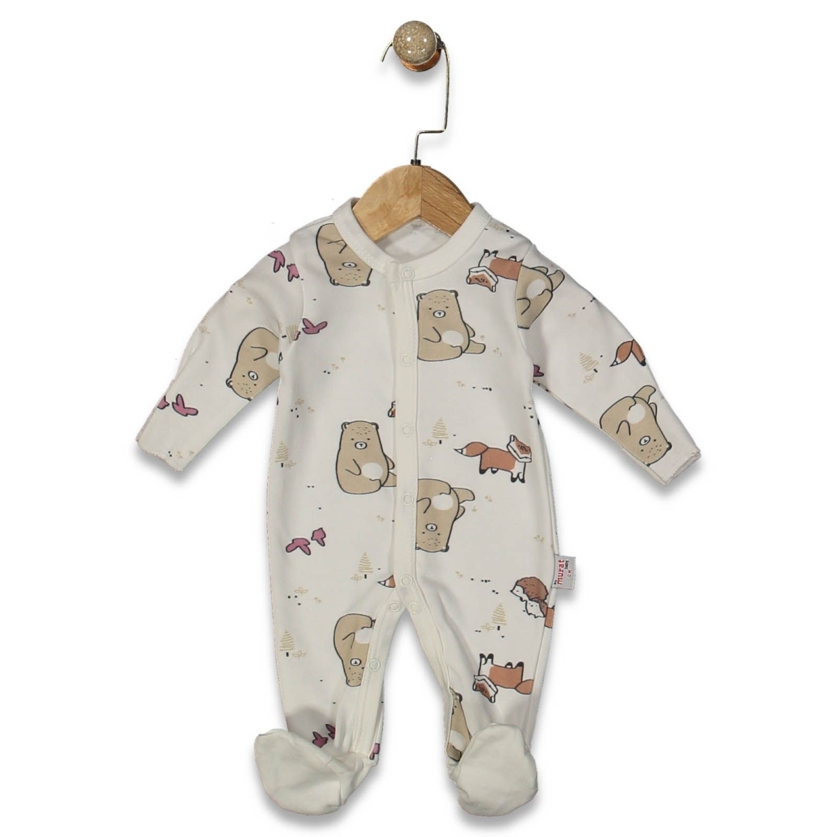 ERKEK 3/9 AY ÇORAPLI TİLKİ BASKILI TULUM