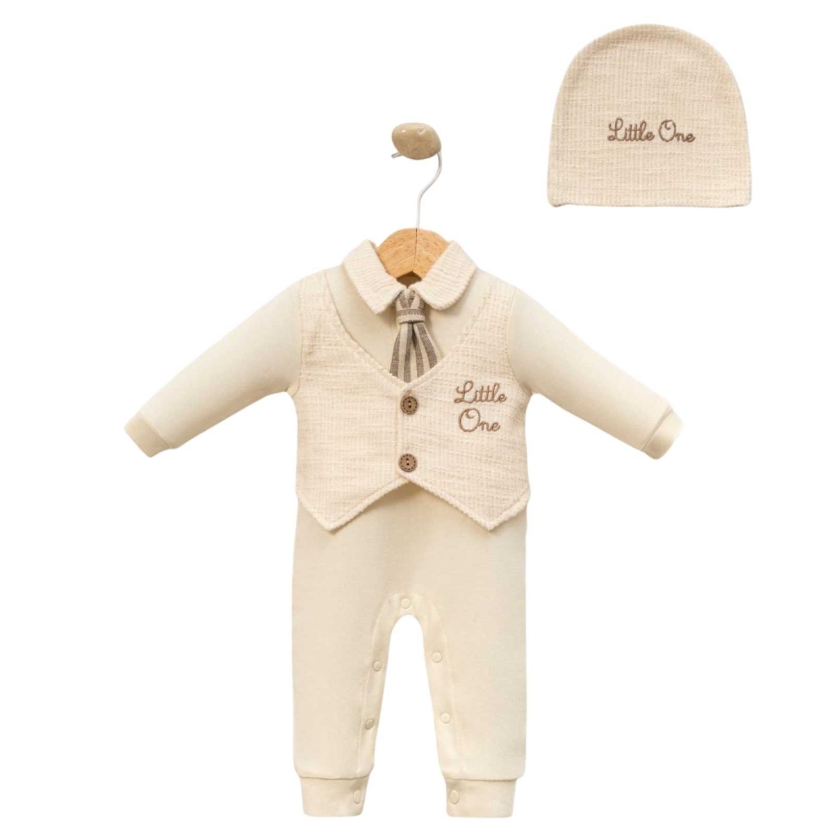 ERKEK 3/9 AY LİTTLE ONE KRAVATLI TULUM