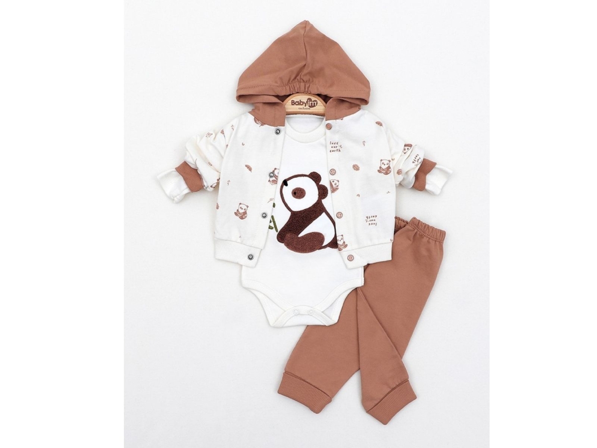 ERKEK 3/9 AY PANDALI 3LÜ KAPŞONLU TAKIM 