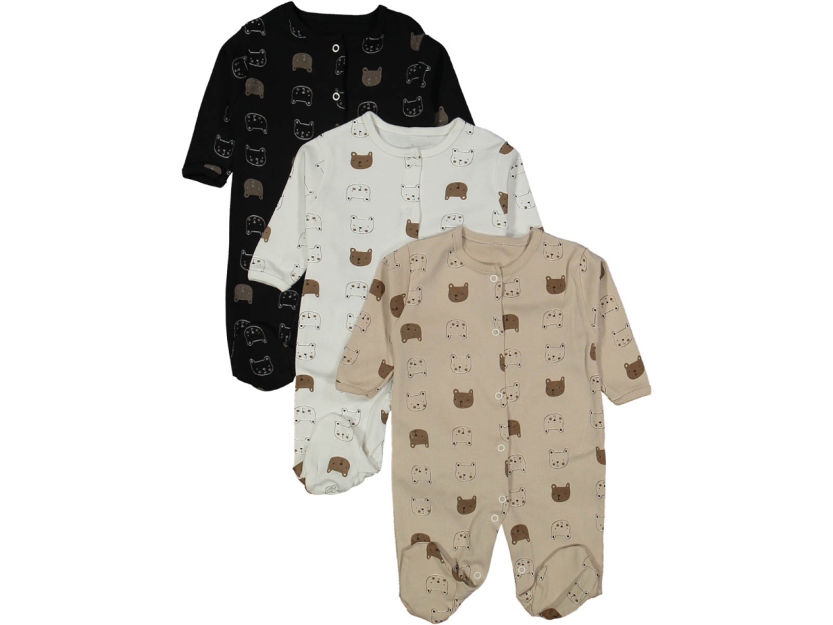 ERKEK 3/9 AY PATİKLİ ÇITÇITLI AYI KAFALI TULUM