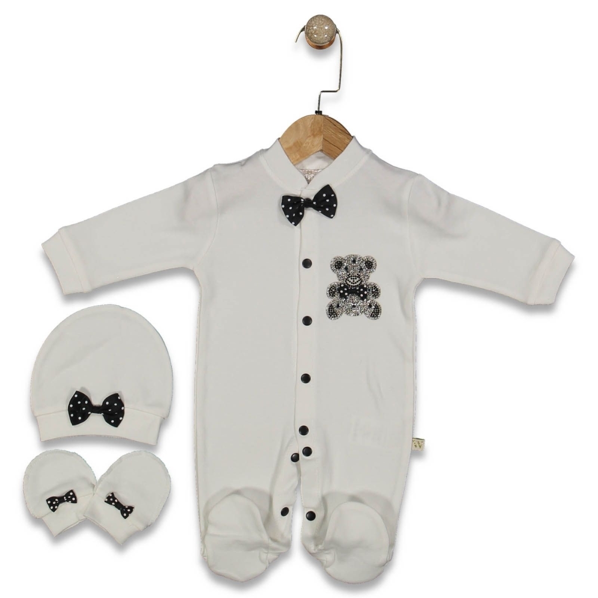 ERKEK 3/9 AY RENKLİ TAŞLI AYI TULUM SETİ