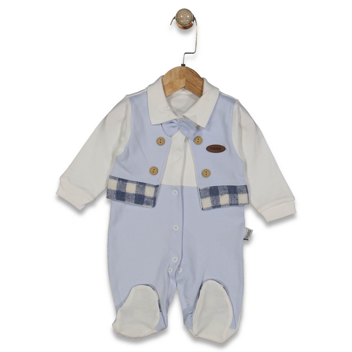 ERKEK 3/9 AY YELEKLİ PAPYONLU DÜĞMELİ  TULUM