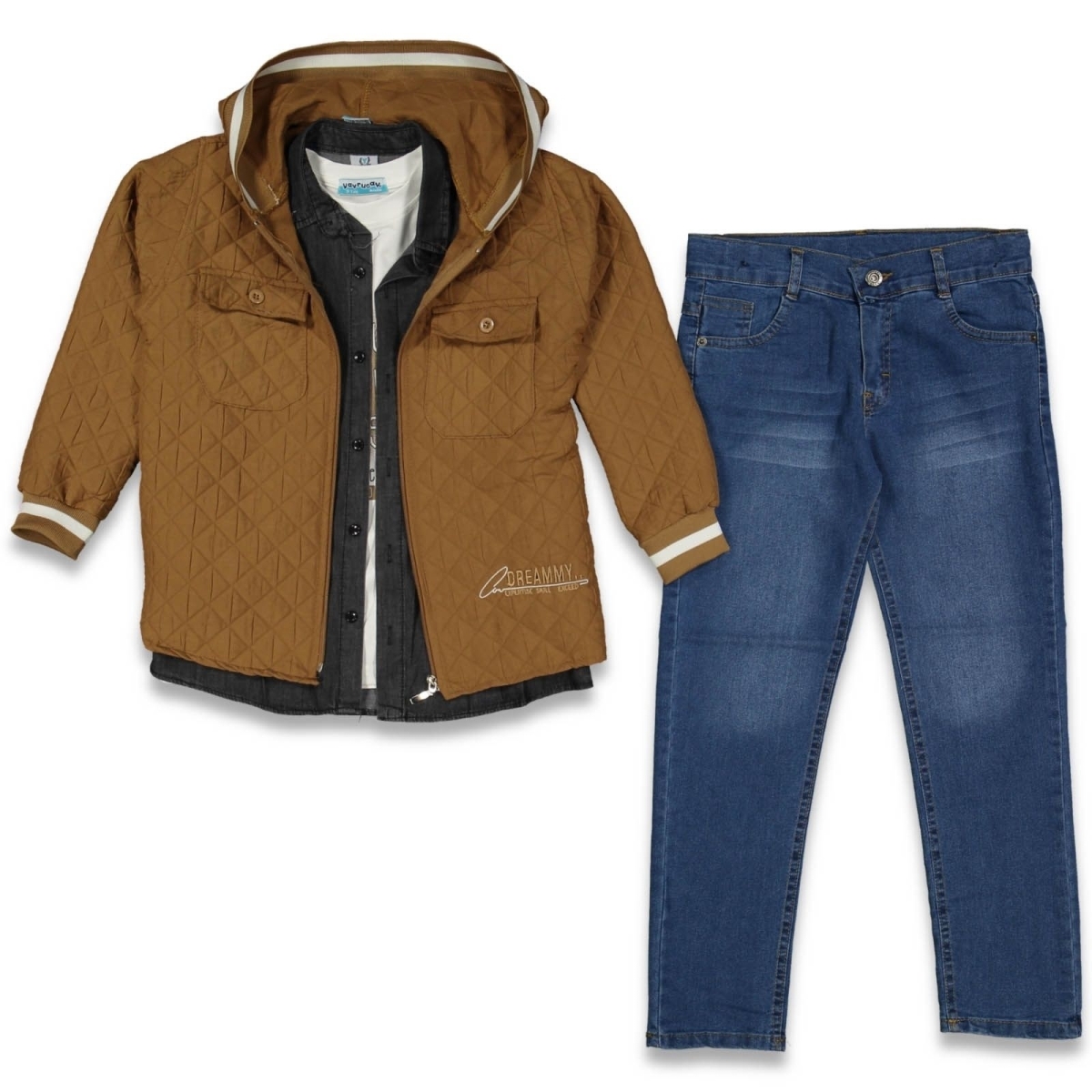 ERKEK 5/8 YAŞ DREAMMY NAKIŞLI YELEKLİ 4 LÜ TAKIM