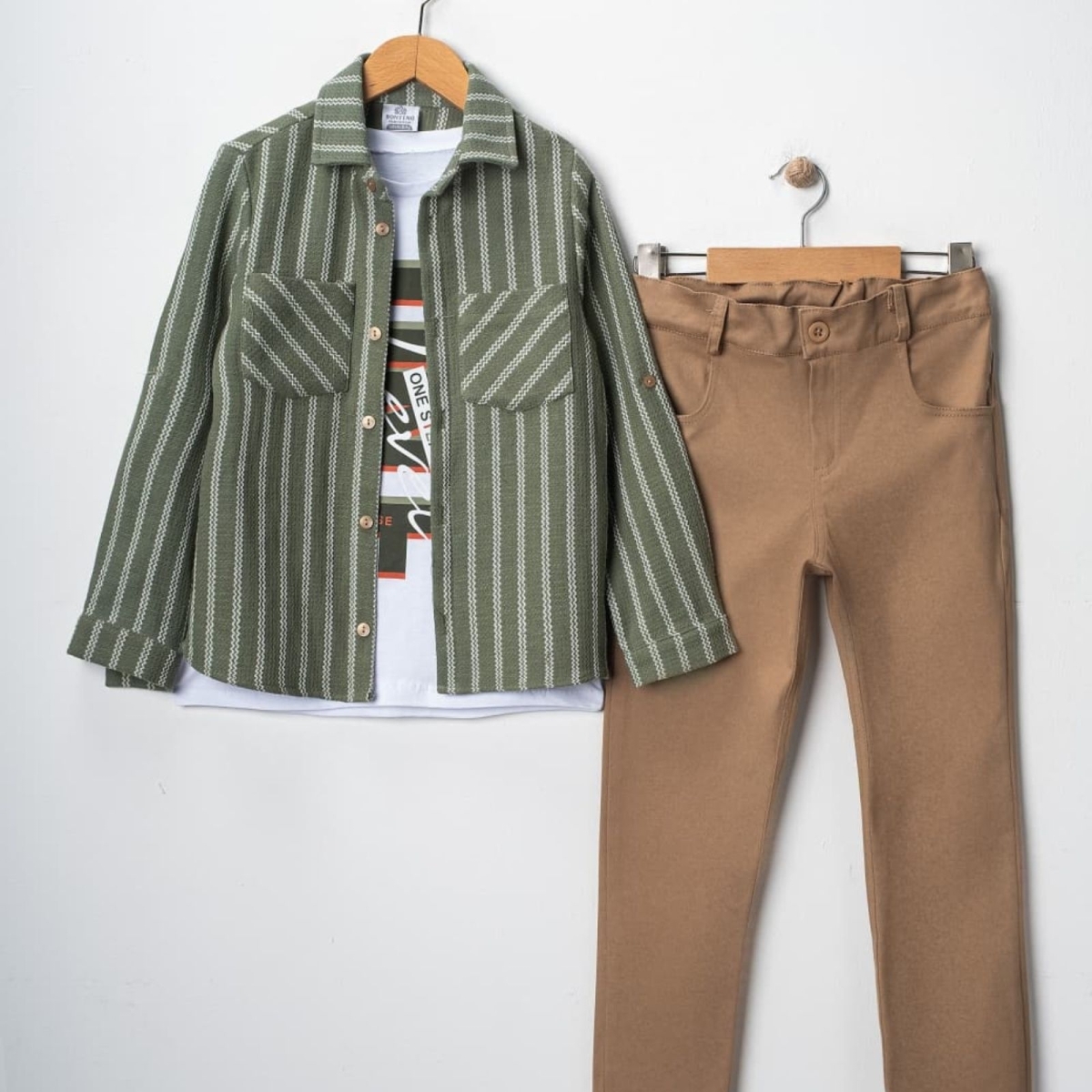 ERKEK 6/10 YAŞ ÇİZGİLİ GÖMLEKLİ  ONE 3'LÜ TAKIM