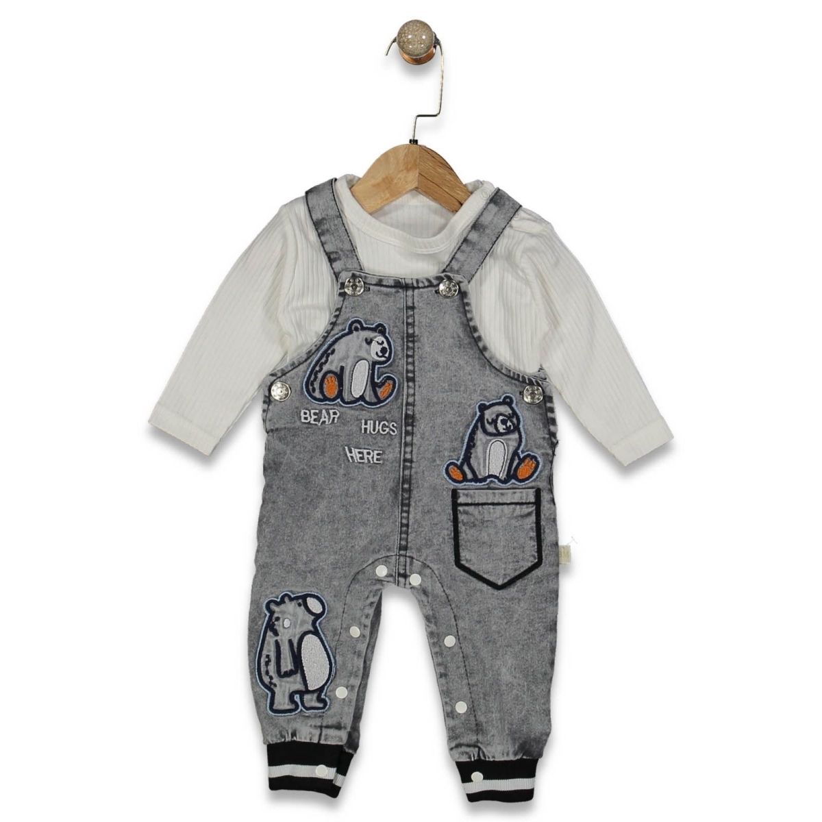 ERKEK 6/18 AY BEAR HUGS YAZILI KOT SLOPET