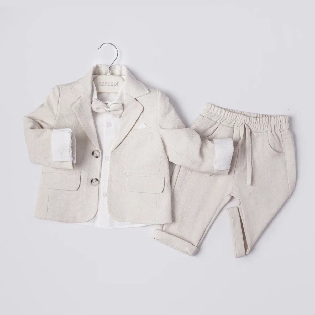 ERKEK 6/18 AY CEKETLİ PAPYONLU 3 LÜ TAKIM