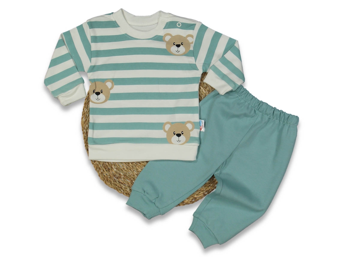 ERKEK 6/18 AY ÇİZGİLİ AYI BASKILI 2Lİ TAKIM