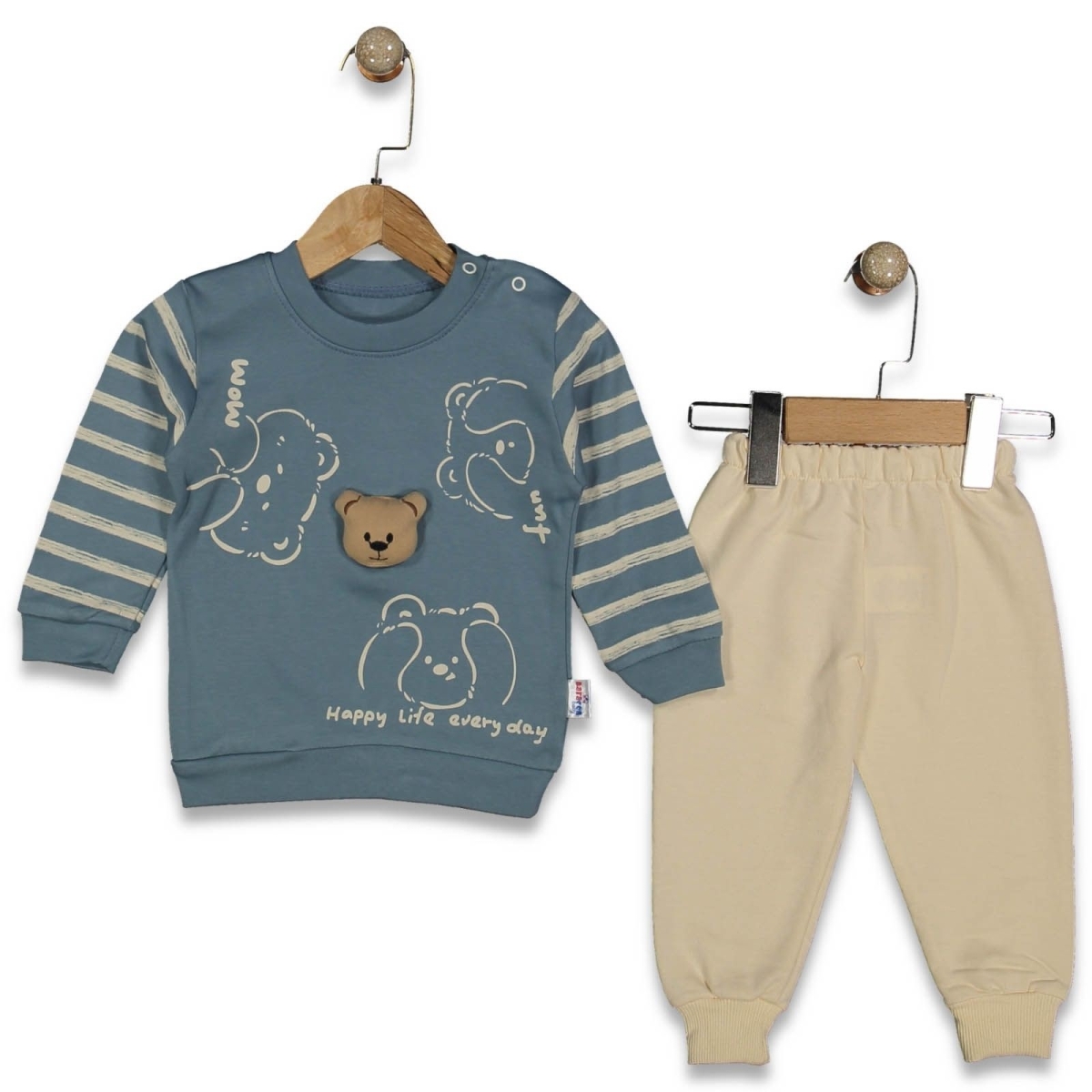 ERKEK 6/18 AY ÇİZGİLİ MOBİL AYICIKLI TAKIM