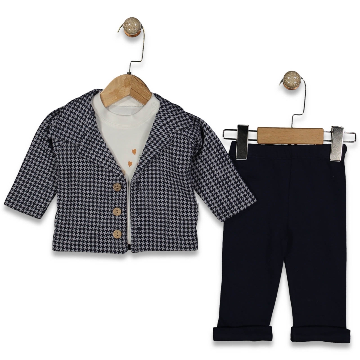 ERKEK 6/18 AY KAZ AYAĞI CEKETLİ 3 LU TAKIM