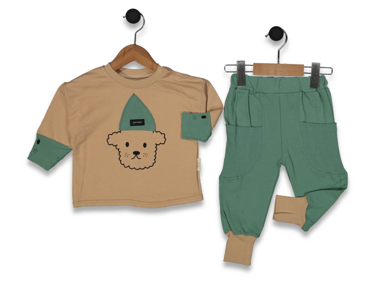 ERKEK 6/18 AY ŞAPKALI AYI BRUGES 2LI TAKIM