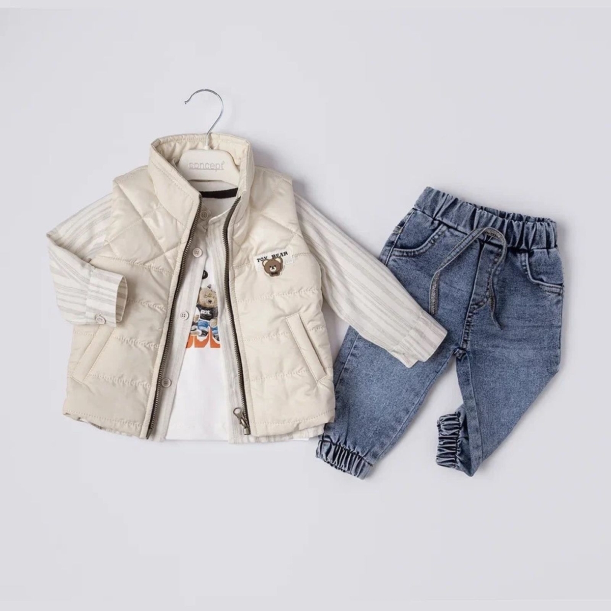 ERKEK 6/18 AY TOY BEAR 4 LÜ YELEKLİ TAKIM