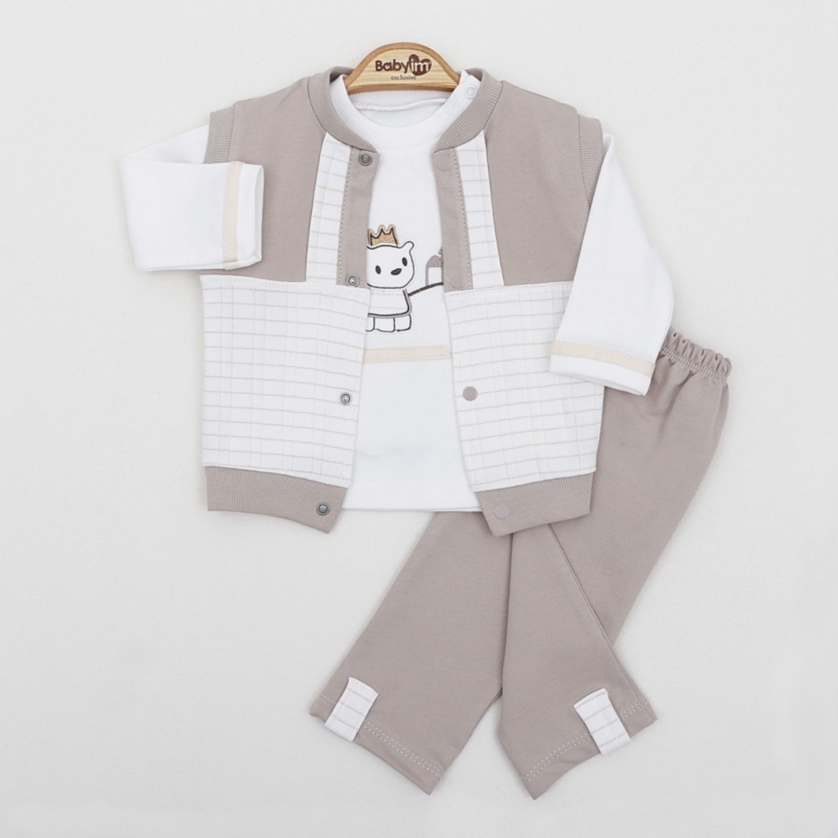 ERKEK 6/18 AY YELEKLİ  DETAYLI 3,LÜ TAKIM