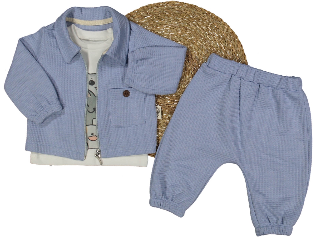 ERKEK 6/24 AY KEDİLİ WAFFLE 3 LÜ TAKIM