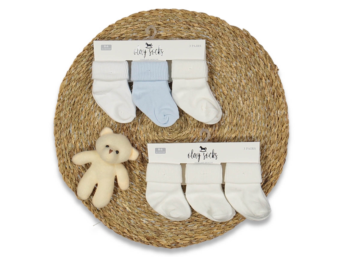ERKEK 6/6 AY YENİDOĞAN KIVRIK KUTULU ÇORAP