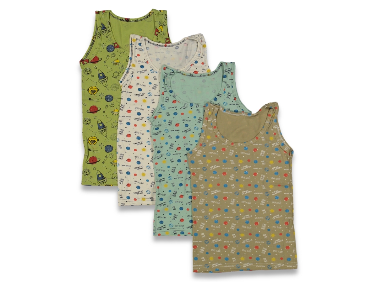 ERKEK 6/7  YAŞ KARIŞIK BASKILI 12&#039;Lİ KALIN ASKILI ATLET