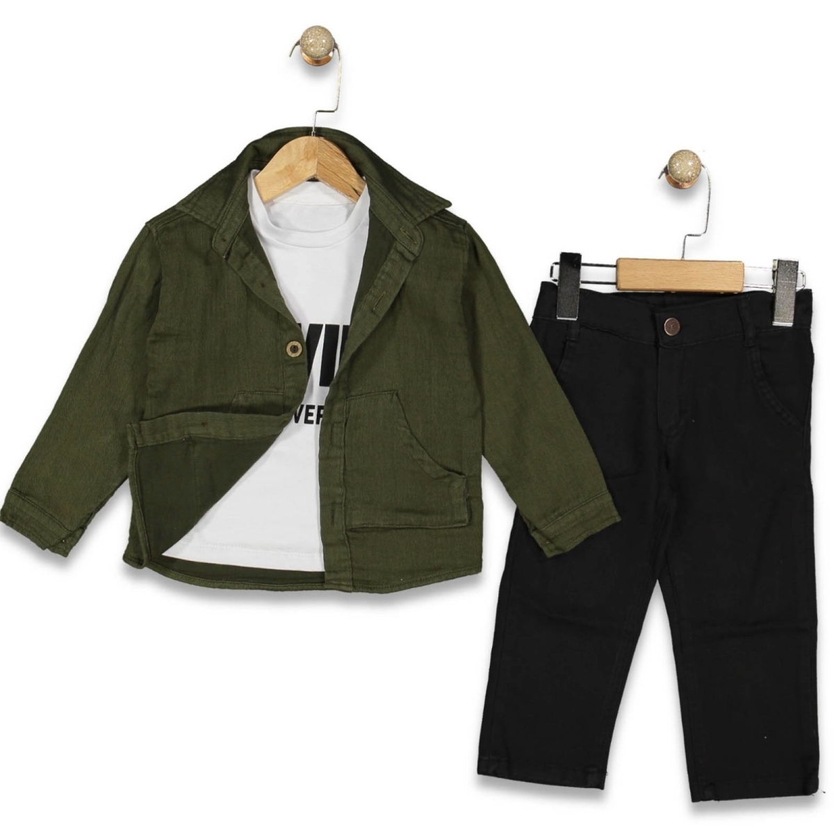 ERKEK 6/9 YAŞ GABARDİN MÜSLİN GÖMLEK ÜÇLÜ TAKIM