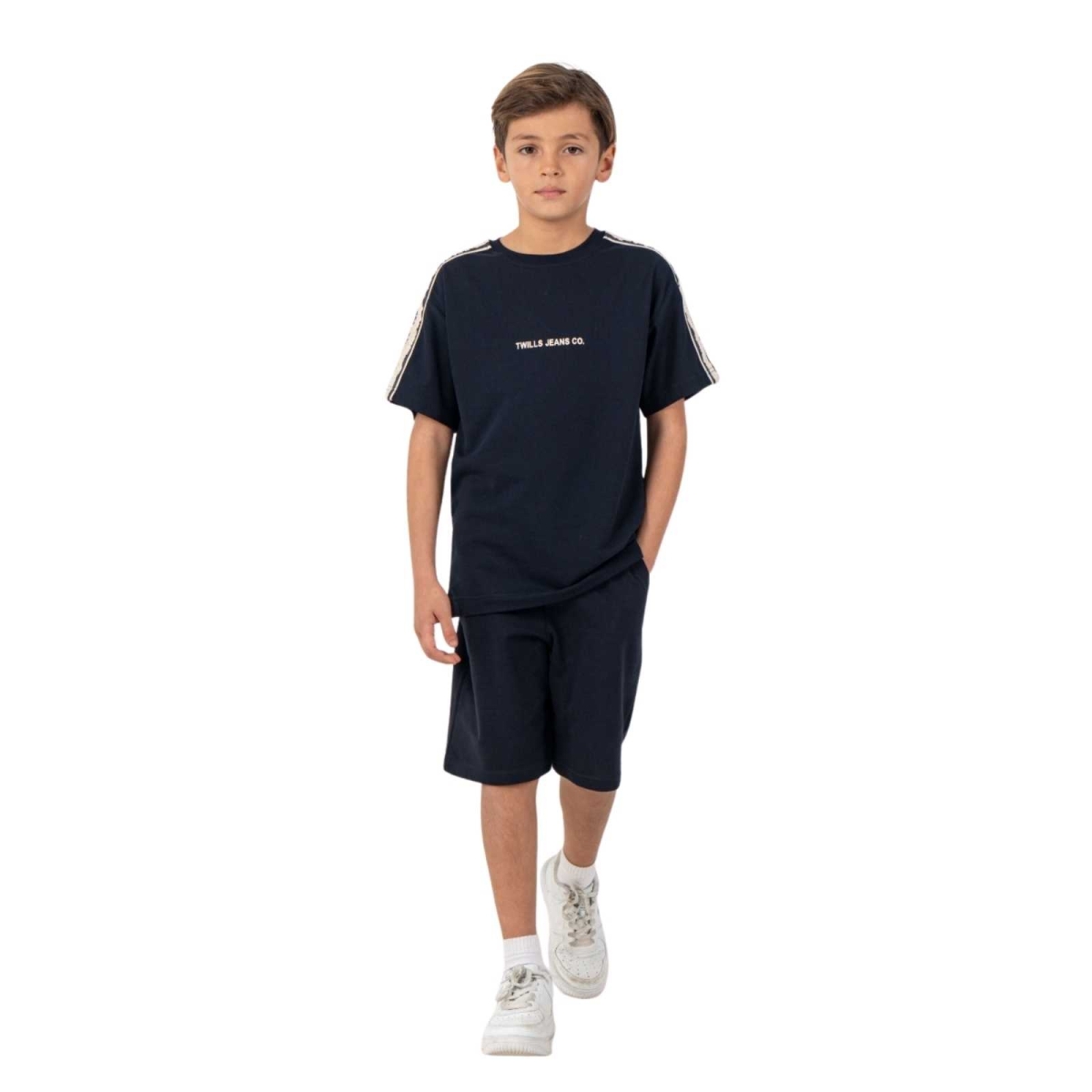 ERKEK 7/10 YAŞ JEANS ŞERİTLİ PENYE İKİLİ TAKIM