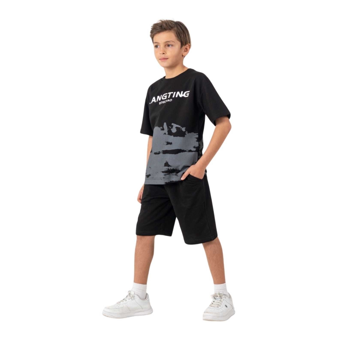 ERKEK 7/10 YAŞ LANGTİNG BASKILI PENYE İKİLİ TAKIM