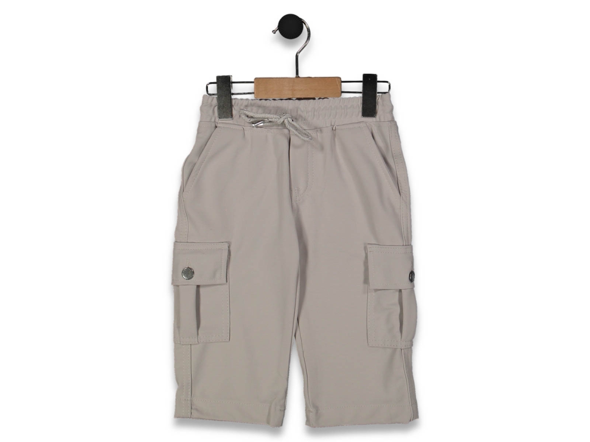 ERKEK 8/12 YAŞ KARGO CEP BEL LASTİKLİ KAPRİ