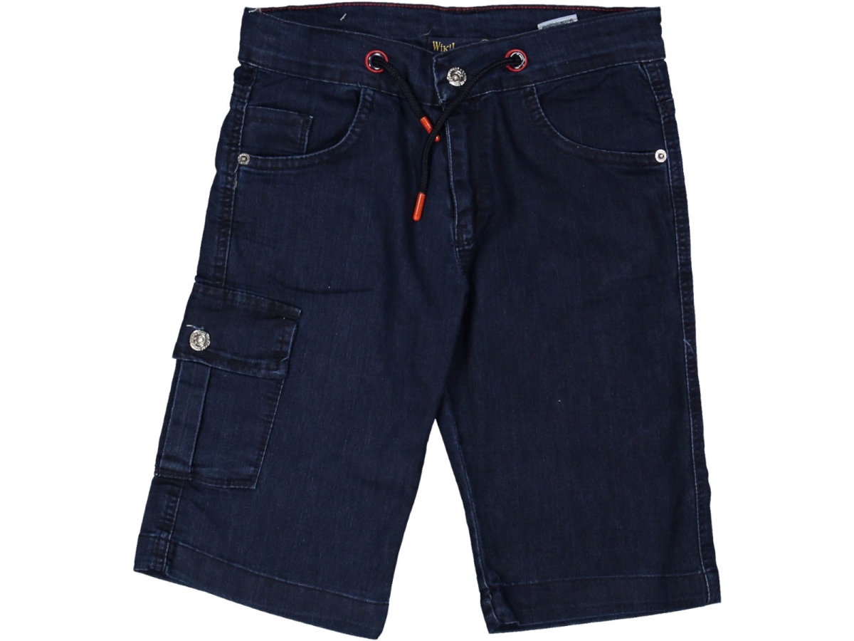 ERKEK 8/12 YAŞ KOYU MAVİ BELİ İPLİ KARGO CEPLİ KAPRİ