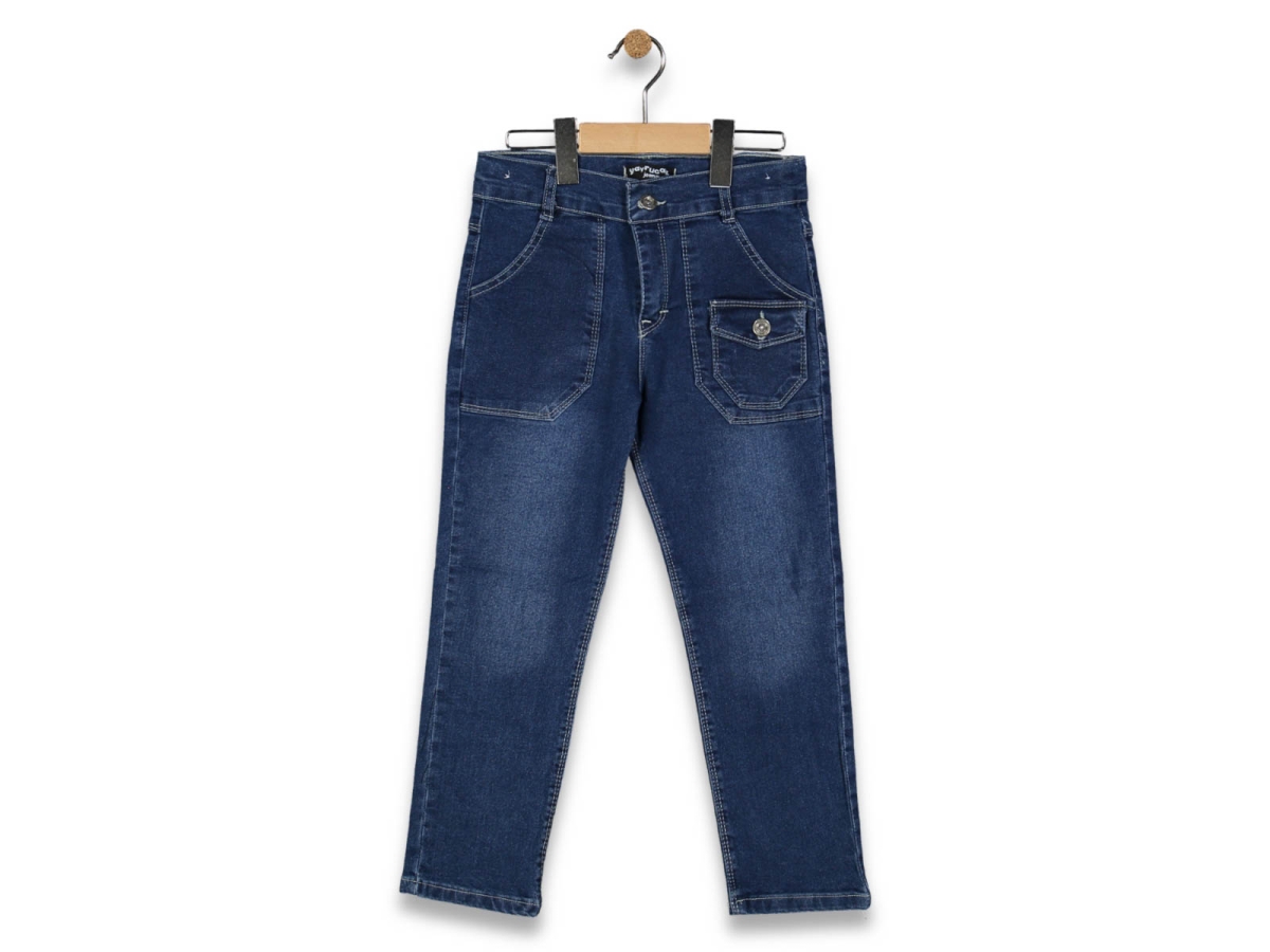 ERKEK 8/12 YAŞ KÜÇÜK KARGO CEPLİ KOT PANTOLON