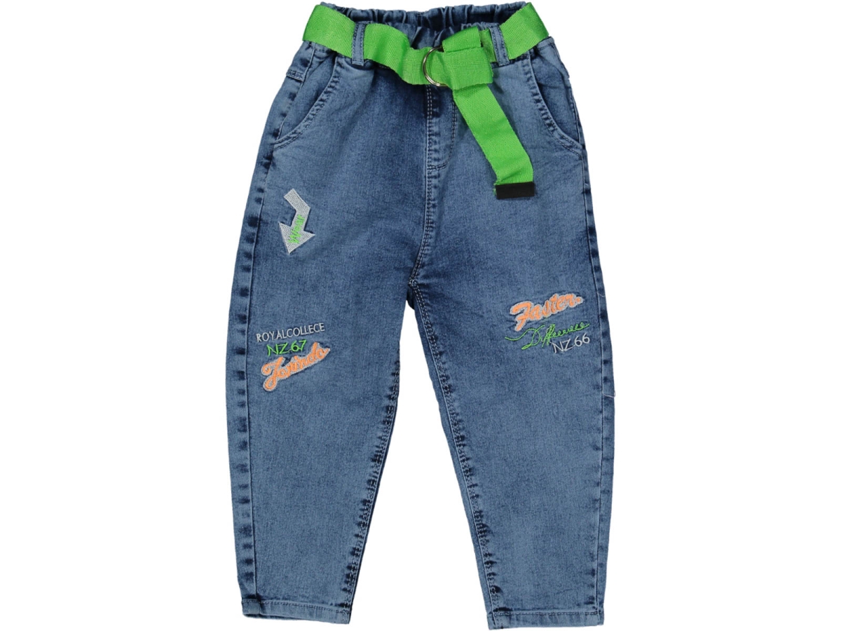 ERKEK 8/12 YAŞ ROYAL COLLECE NAKIŞLI KOT PANTALON