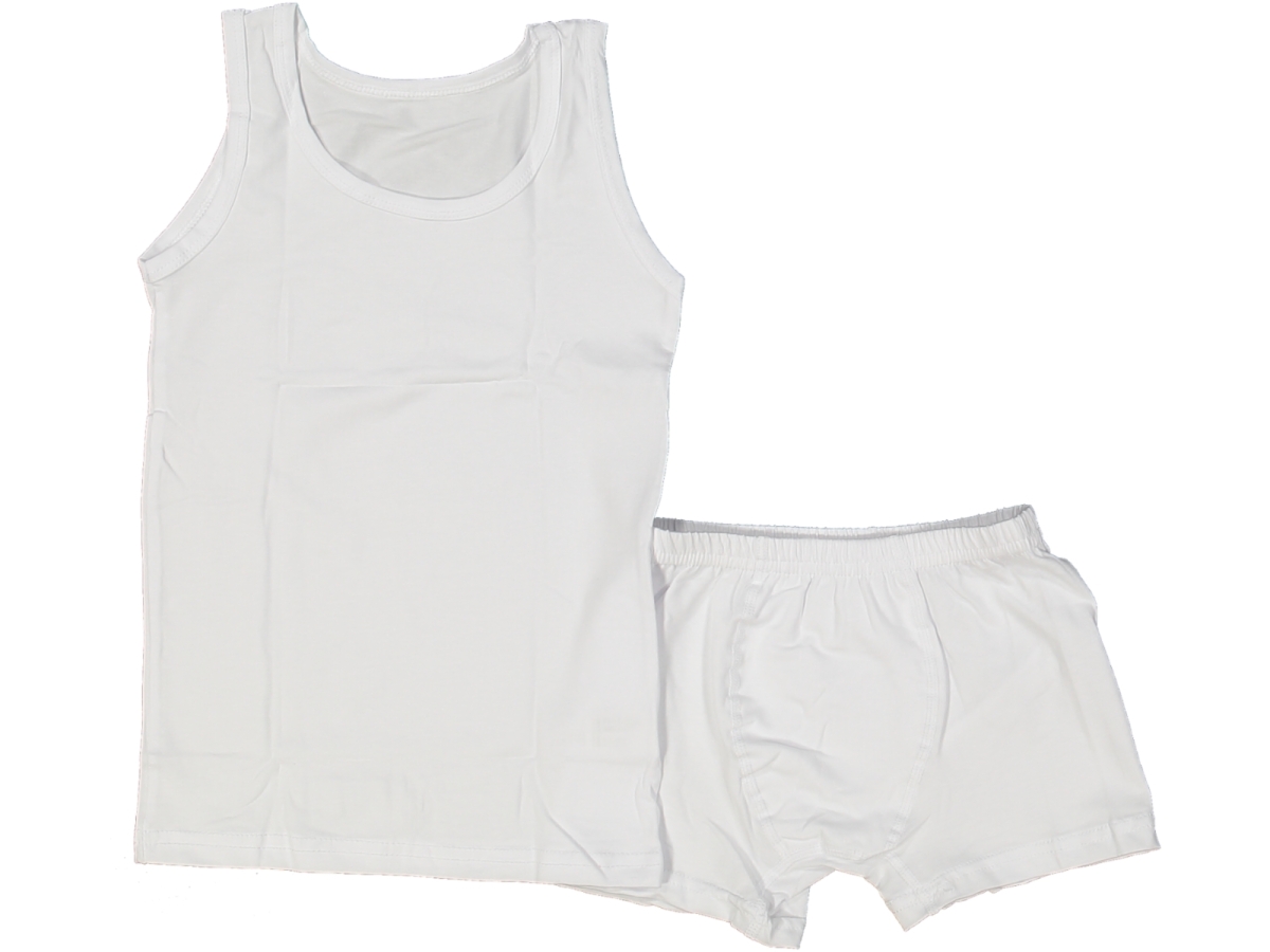ERKEK 8/9 YAŞ ŞORTLU BEYAZ TAKIM