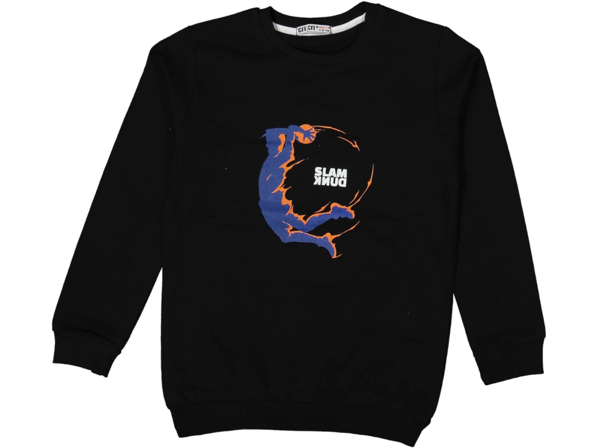 ERKEK 9/12 YAŞ BASKETÇİ BASKILI SIFIR YAKA SWEAT