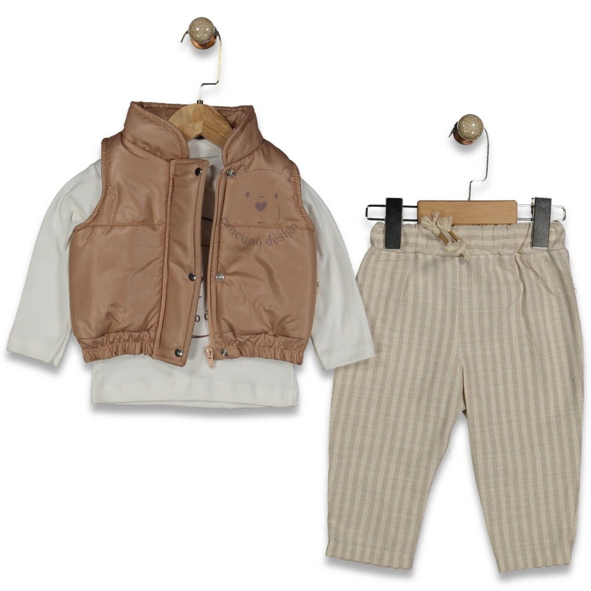 ERKEK 9/18 AY CANCUNO DESİGN ELYAFLI YELEKLİ 3LÜ T