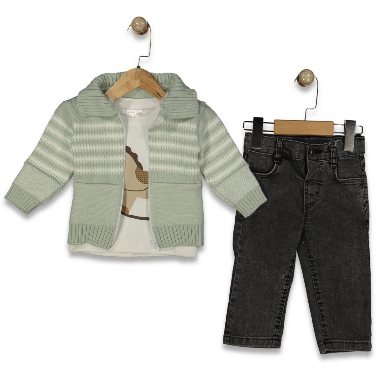 ERKEK 9/18 AY DİK YAKA TRİKO HIRKA KOTLU TAKIM